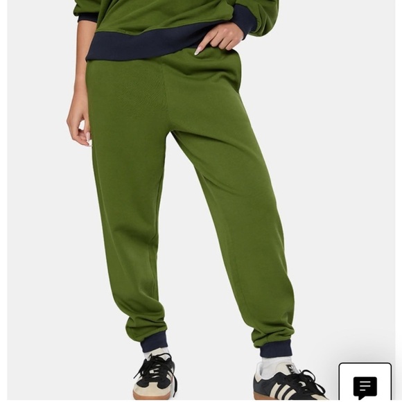 NWT revolve x WEWOREWHAT slim leg jogger green/navy color block athleisure fall - Picture 1 of 4